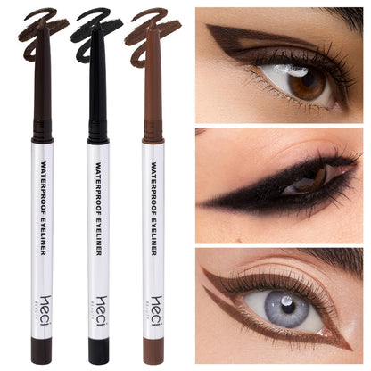 Waterproof Eyeliner Gel Pen 3-Piece Set Long-Lasting Smudge-Proof Quick-Dry Matte Gel Cream Precision Eye Makeup for Sensitive Mature Skin Beginner Friendly