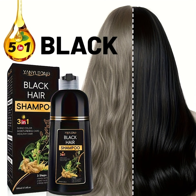 A Unisex Hair And Dye Shampoo Featuring a Three-In-One Herbal Formula, Free from Ammonia, Providing a Lasting Effect for 30 Days - 16.91 Ounces