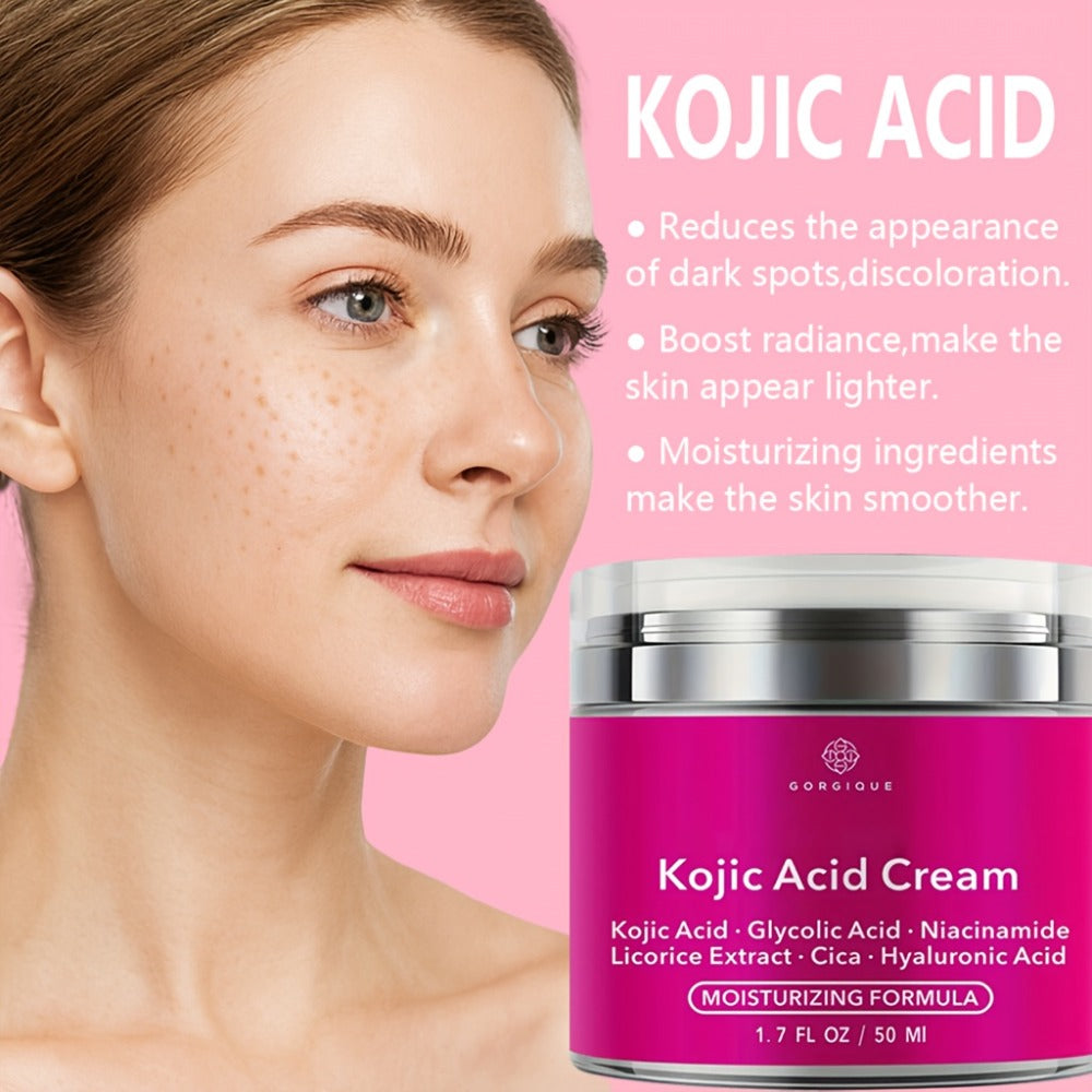 50ml/1.7oz Kojic Acid Cream, Deeply Hydrating And Moisturizing, Smoothing Skin, Contains Kojic Acid And Hyaluronic Acid, Dark Spots Look Reduced, Brightens Skin, Making Your Skin Look Younger