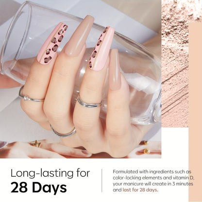 Dip Powder Nail Kit 11pcs Starter Set - 4 Colors Nude Skin Tones Golden Glitter Acrylic Dipping Powder with Base Coat Top Coat Activator French Nail Art Manicure Gift Set