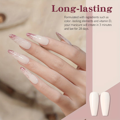 Dip Powder Nail Kit 4 Colors Glitter & Nude Shades - French Manicure Set with Base Coat Top Coat & Activator for Salon-Quality Nails at Home - Perfect Gift for Women
