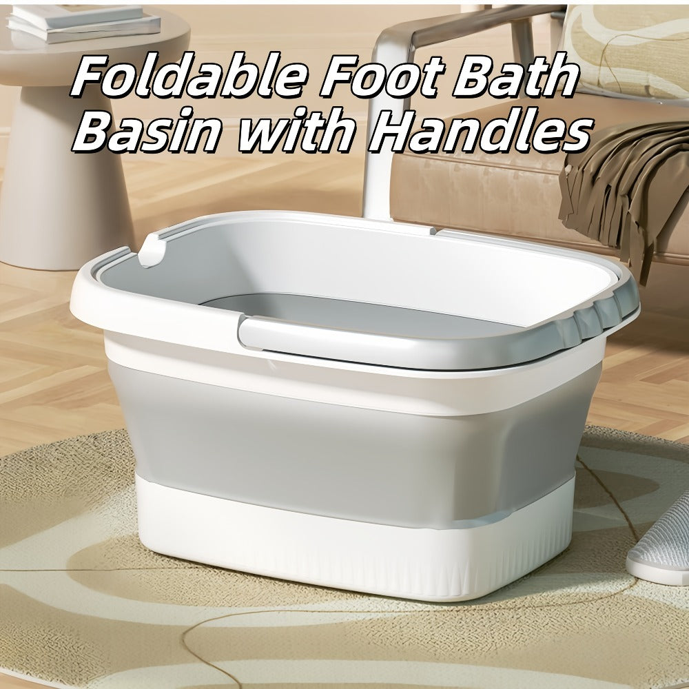 Foldable Foot Bath - Durable Portable Spa Bucket with Handle, Space Saving Design for Home, Salon and Travel - Easy to Wash Foot Bath Bucket and Clothing Basket, Sturdy Construction