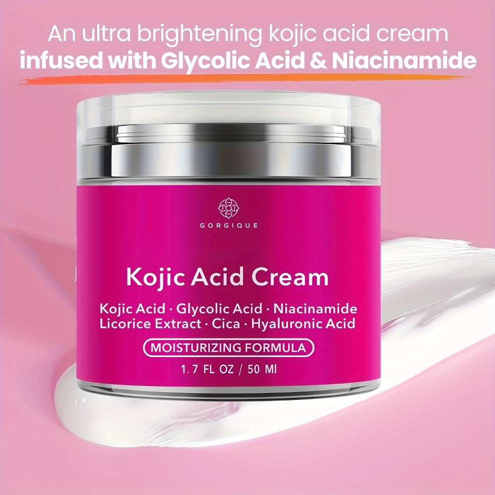50ml/1.7oz Kojic Acid Cream, Deeply Hydrating And Moisturizing, Smoothing Skin, Contains Kojic Acid And Hyaluronic Acid, Dark Spots Look Reduced, Brightens Skin, Making Your Skin Look Younger