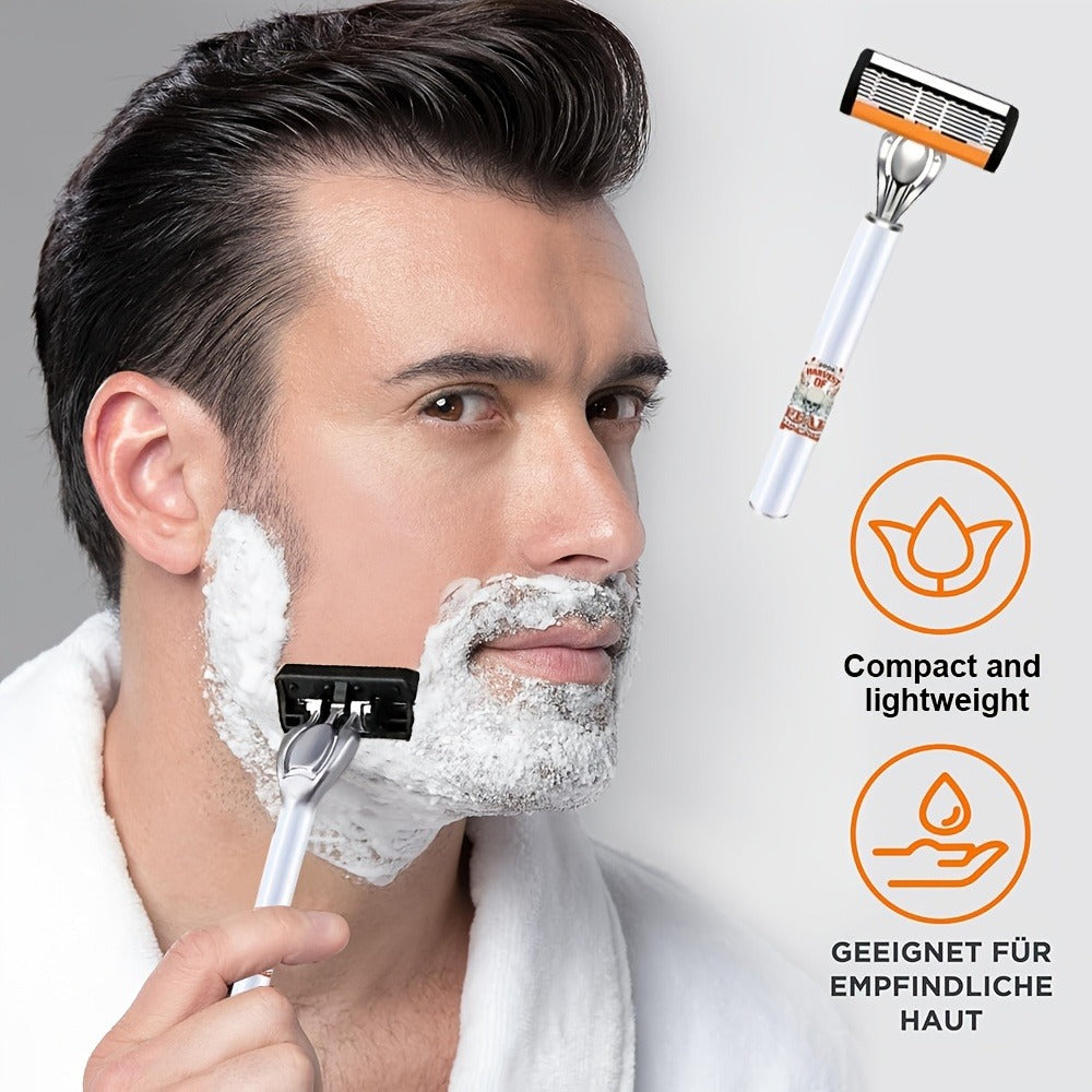 This Classic Men's Razor Comes With 72 Ultra-sharp And Durable Blades, And Its Progressive Design Ensures A Safe, Smooth And Painless Shaving Experience. Comes With 2 Non- Slip Handles, Perfect For Holiday Gifts
