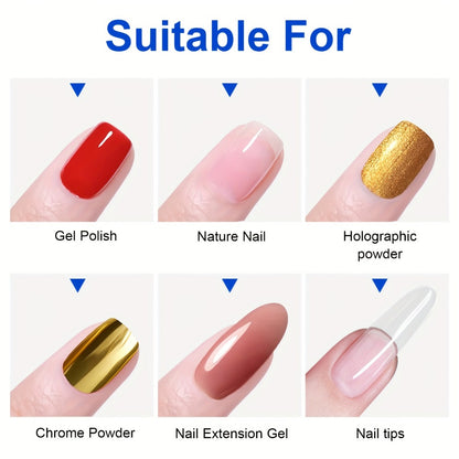No-Wipe Gel Top Coat 2-Pack Diamond Shine High Gloss — LED Soak-Off Nail Sealer, Long-Lasting Scratch-Resistant Crystal Clear Finish for Salon & Home Manicure, Nail Art Sealer for Glitter & Foils (0.51oz Each)