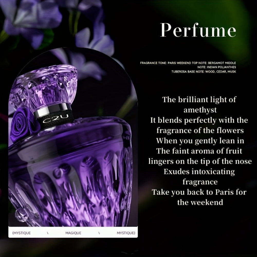 Women's Perfume Eau de Parfum - Mysterious Purple Floral Woody Musk Long Lasting Fragrance for Daily Wear & Dates, Elegant Gift for Her, Perfect for Valentine's Day Christmas & New Year, 75ml