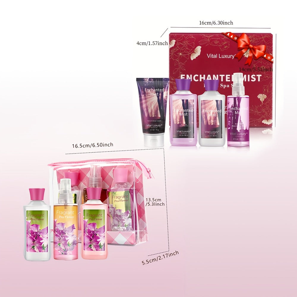 Skin Scent Bath And Body Care Set, Floral Fragrance Includes Creamy Body Lotion/Shower Gel/Fragrance Mist, Ideal Moisturizing Care for Women, Weekly Exfoliating Routine, Nourishing The Perfect Gift for Wife Or Girlfriend! Holiday Body Care Gift Set