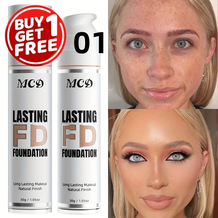 Liquid Foundation 2pcs Full Coverage Concealer Makeup Long Lasting Natural Finish - Suitable for All Skin Types Women Face Foundation Set