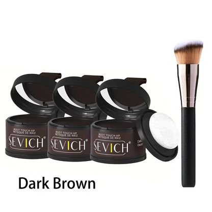 Hairline Powder for Root Touch Up & Hair Loss Cover - Volumizing Hair Concealer Powder for Thinning Hairline, Bald Spots & Sparse Areas - Works on All Hair Types - Multiple Shades with Brush 4g