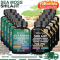 10 Bottles Of Sea Moss And Shilajit Mineral Supplement [double Supplement] Morning And Evening Exercise Energy Supplement, Containing Extracts Of Various Plant Essences Such As ASHWAGANDHA, BLACK SEED OIL, SEA MOSS, SHILAJIT, Etc.