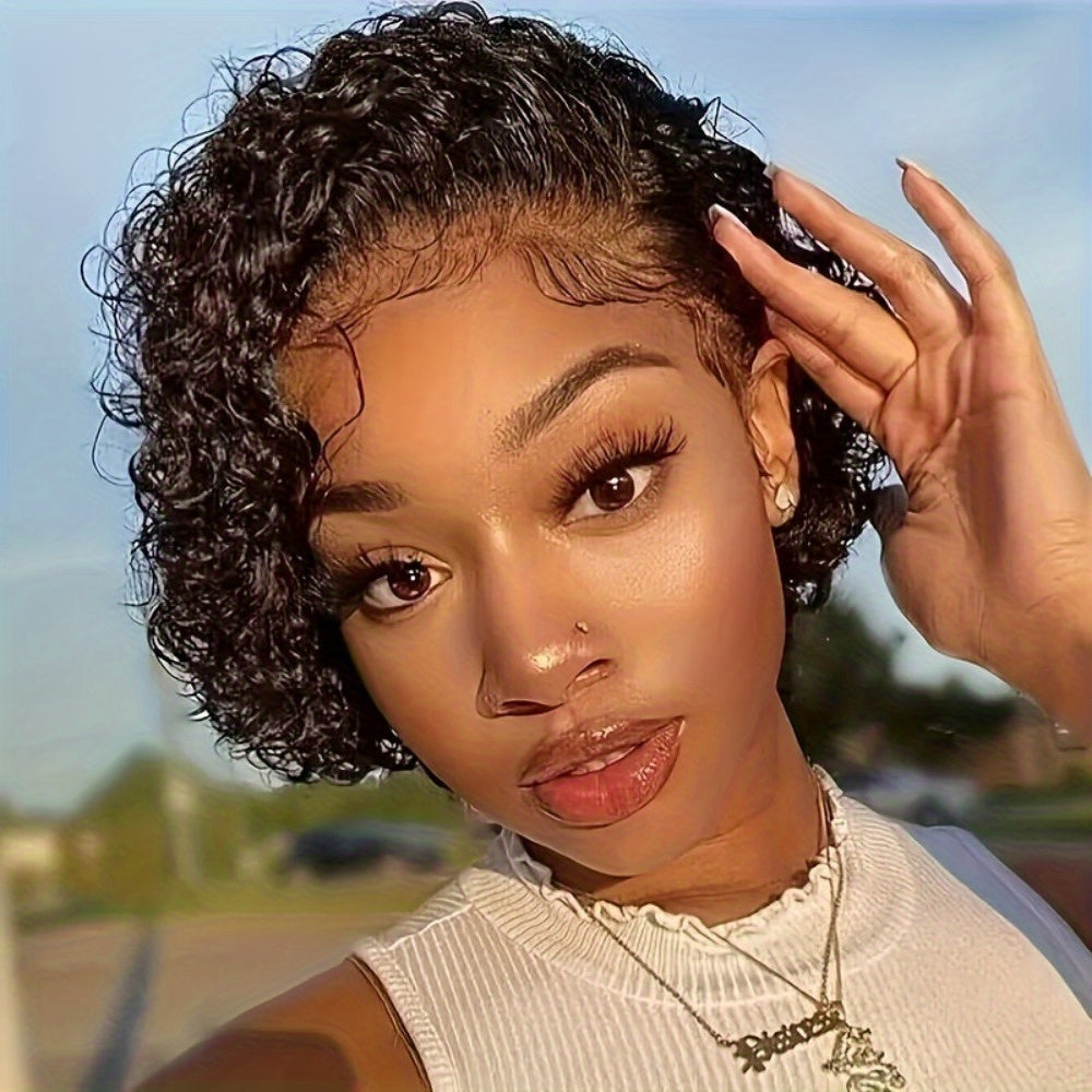 Best - Selling African Small Curly Black Wig - Women's Short Hair Curly Full Wig for Party, Show, Music Festival and Travel Gifts