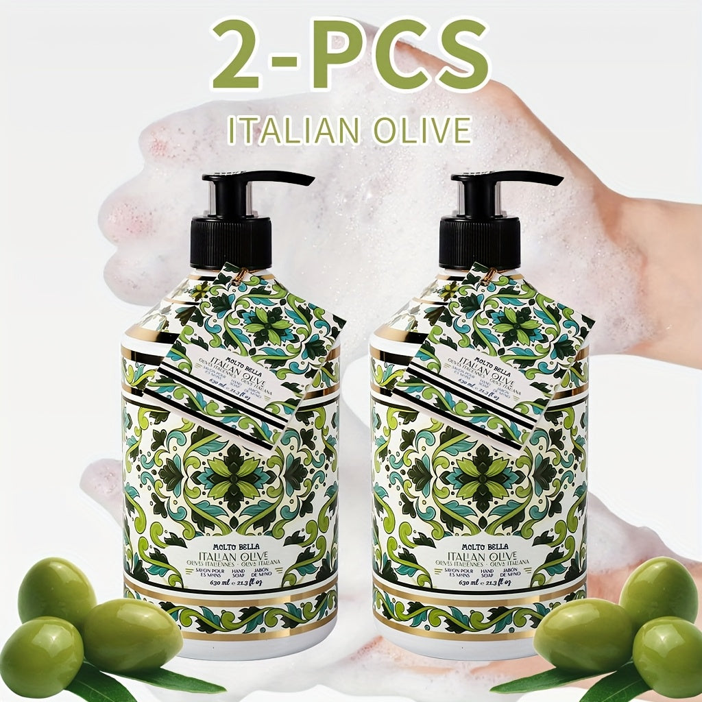 2 Bottles (21.3fl.oz Each) Liquid Hand Soap Suitable for All Skin Types, 6 Scent Infused Foam Formula with Floral Press Bottle, Ethically Made Gel & Fragrance for Hands, Hygienic Cleaning for, Office, Travel -
