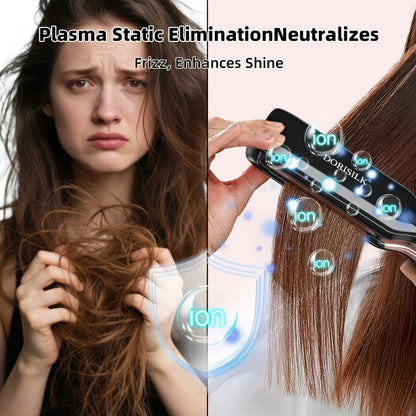 Professional Hair Straightener Flat Iron 500°F — Plasma Ionic Ceramic Plates, LCD Display, 60-Min Auto Off, Frizz Control for All Hair Types
