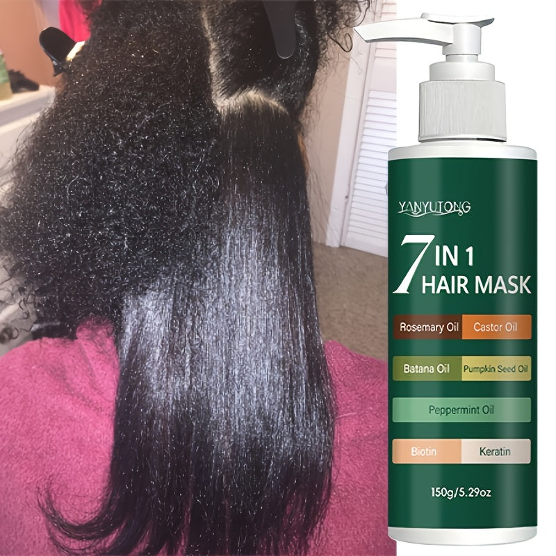 150g 7-in-1 Hair Care Mask, Containing Batana, Rosemary And Other Ingredients, Prevents Breakage, Softens And Moisturizes, Increases Shine, Suitable for Dry And Damaged Hair, Makes Hair Healthier, Suitable for All Hair Types.