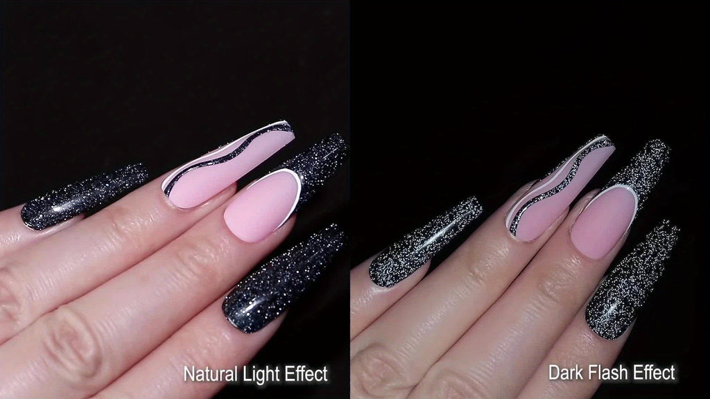 LILYCUTE 9pcs/Set Reflective Glitter Line Gel Nail Polish - Summer Bright Sparkling Gorgeous Color for Manicure, Pull Line Graffiti Painting Stripe Gel Nail Art LED Gel Varnish, Gel Nail Polis, Diy Manicure, Beauty Lovers, Salon Professionals