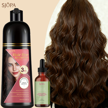 Hair Color Dyeing Shampoo 3-in-1 — Plant Squalane & Glycerin Formula | Colors, Conditions & Cleanses in One Wash | 10 Shades | Easy At-Home Hair Coloring
