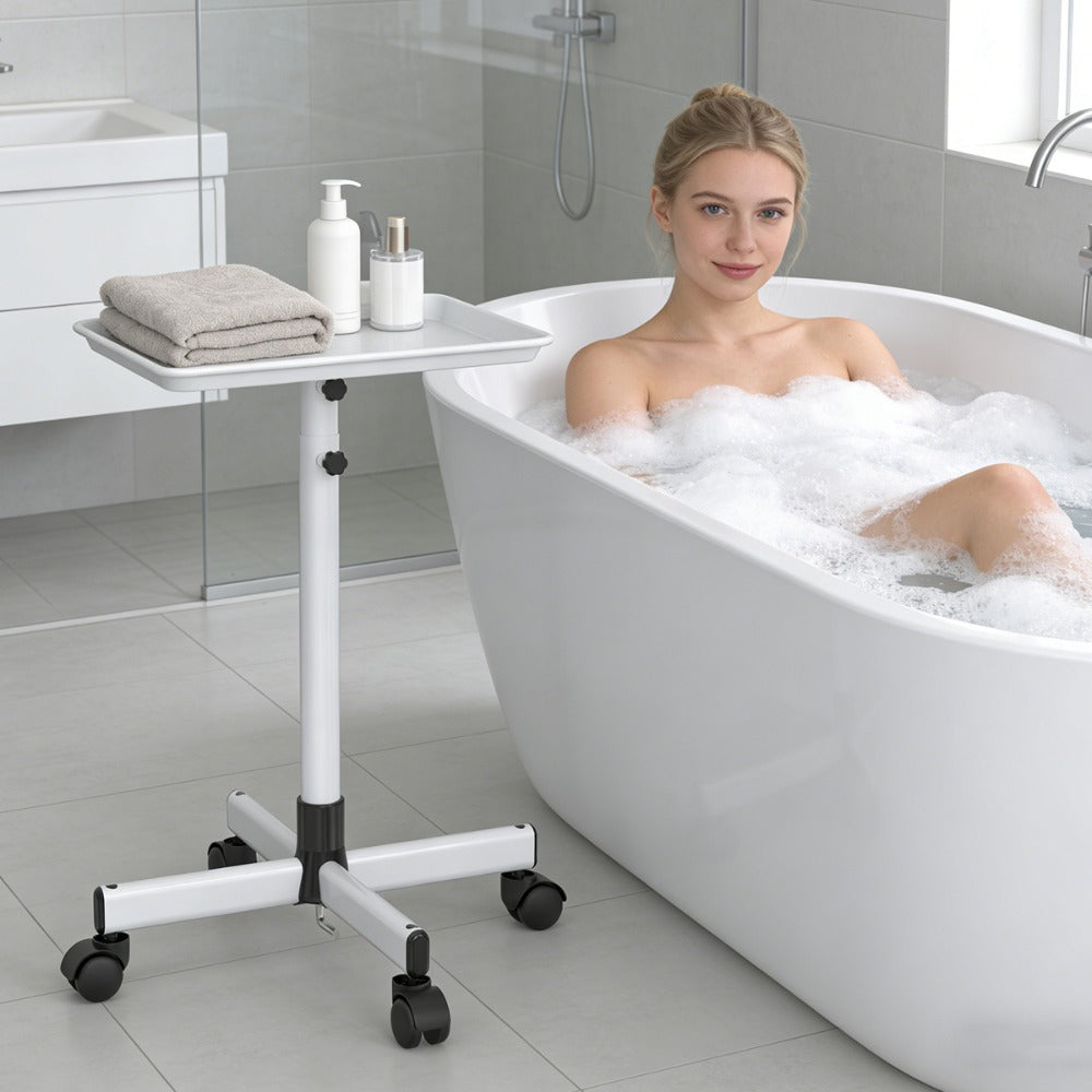 30'' - 42'' Height Adjustable Premium Salon Tray on Wheels, Salon Rolling Tray Trolley