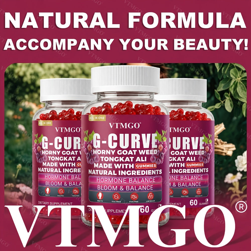 G-CURVE GUMMIES- Rounder, Volumized. Natural Botanical Blend with Maca, Saw Palmetto Berry Powder, Tribulus Terrestris Extract, L-Arginine. It Is A Gift for Women. Life - Confident, Elegant And Beautiful. Grape Flavored (60 Count) (1/2/3 Bottles)