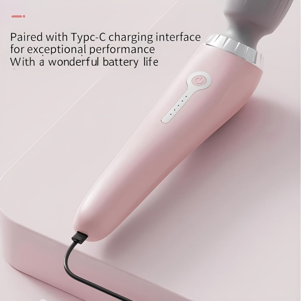 1pc Portable Electric Massager, Handheld Massage Wand, 5-Speed Adjustment, USB-Rechargeable Relaxation Massager Vibrating Massage for Neck, Back, Legs, And Waist Foot Sole Vibration Relaxation Ideal Gift for Men, Women, Athletes, And Seniors
