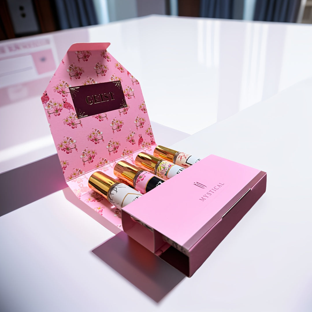 MYSTICAL Women'S Fragrance Gift Set, Lasting Fragrance Fresh, Unisex, Portable Travel Set, Lasting Fragrance, Mother'S Day, Valentine'S Day, Birthday Gift Recommendation, Perfume For Daily Life, Dating And Gifting, Four Different Fragrances