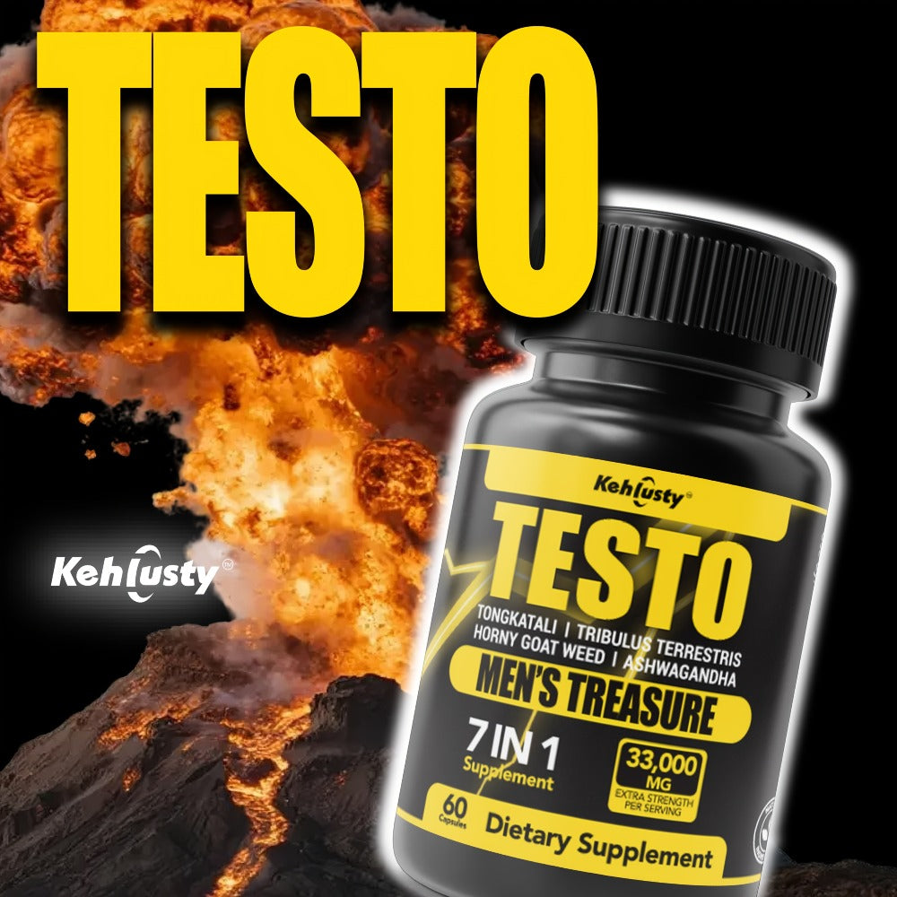 [Men's Energy Boost] ROCK HARD Capsules (with Tongkat Ali, Horny Goat Weed, And Saw Palmetto), Prostate Health, Unleash Male Energy, Easy Absorption, Natural Energy, Immune & Vitality Support, Men's Energy Boost Capsules Blue Chew, Wellness Supplement for