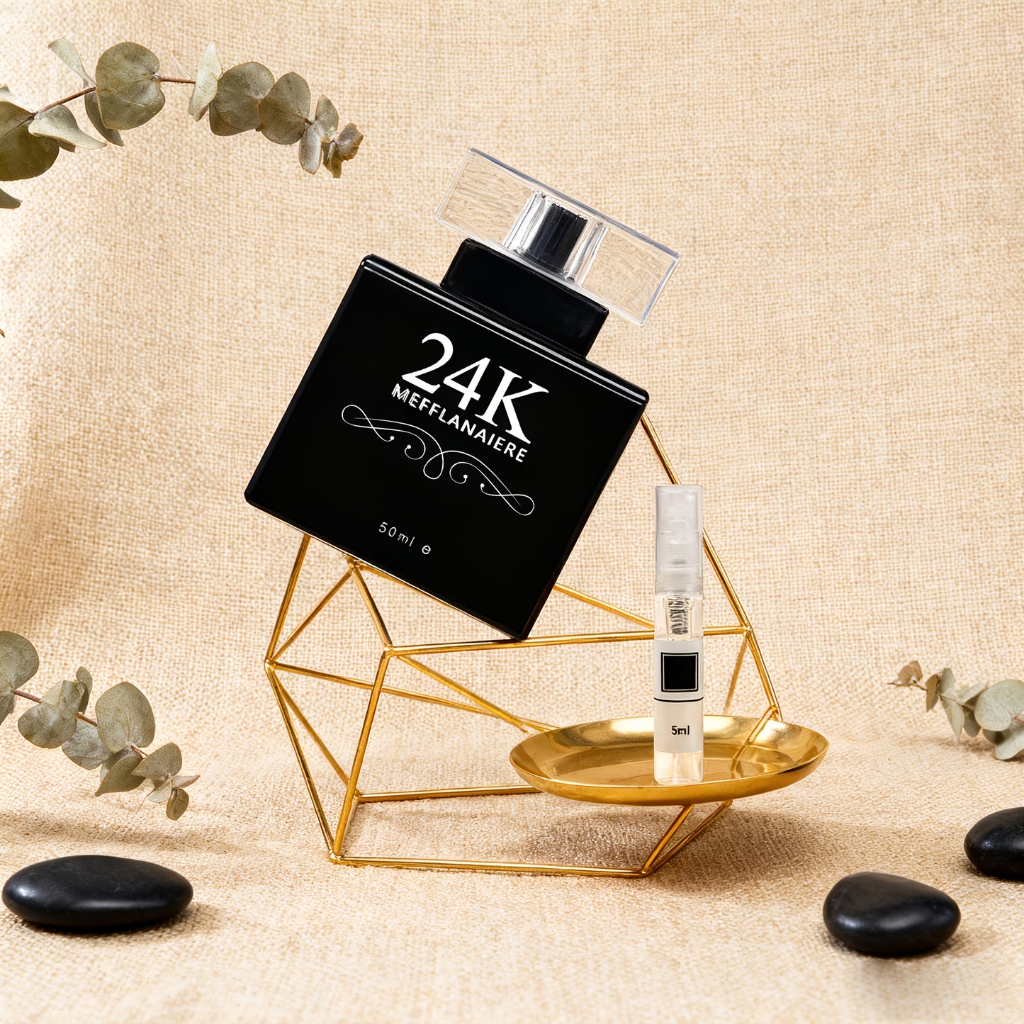 24K Gold Women's Eau de Toilette Perfume 1.69 oz Fresh Vanilla Scent - Luxurious Gold Bottle Design - Roller Ball & Spray Styles for Dates Daily Wear Holiday Gift