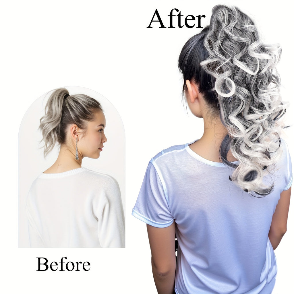 A Retro-Style Synthetic Wig Designed to Withstand High Temperatures, Featuring Afro Kinky Curls for a Appearance. This Volume-Boosting Ponytail Is Perfect for Everyday Use And Special Occasions, Making It an Ideal Hair Accessory for Women