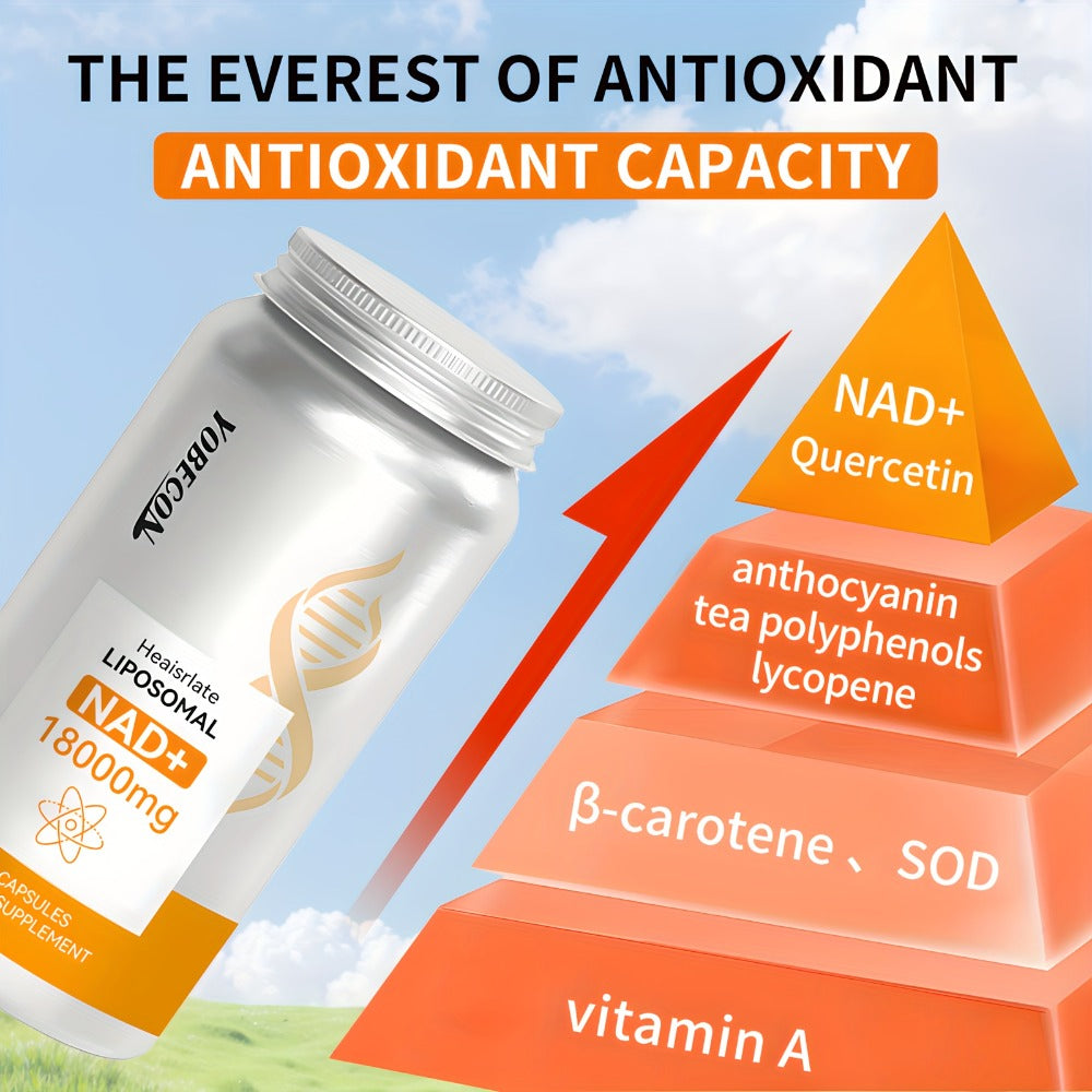 Gen5 Liposomal 18000mg NAD+ Booster Quercetin Trans-Resveratrol & D-Ribose High-Potency Formula for Health Energy, Focus & Antioxidant | High Absorption