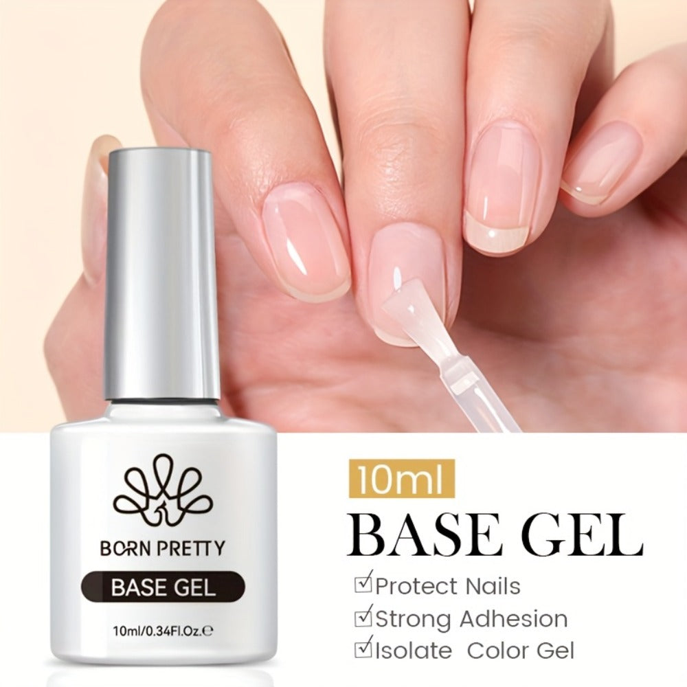 BORN PRETTY 4pcs/Set 0.34oz Super Top Coat And Base Gel Nail Polish for Gel Polish Nail Prep Dehydrator And Nail Primer Semi-permanent Varnish Nail Supplies