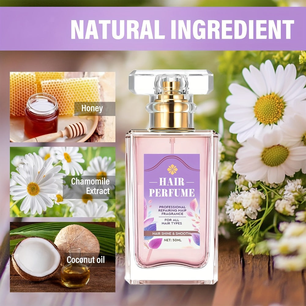 Hair Perfume Spray for Women — Alcohol-Free Pheromone Scent with Squalane, Nourishing & Hydrating Hair Shine Oil, Long-Lasting Floral Sweet Fragrance 50ml