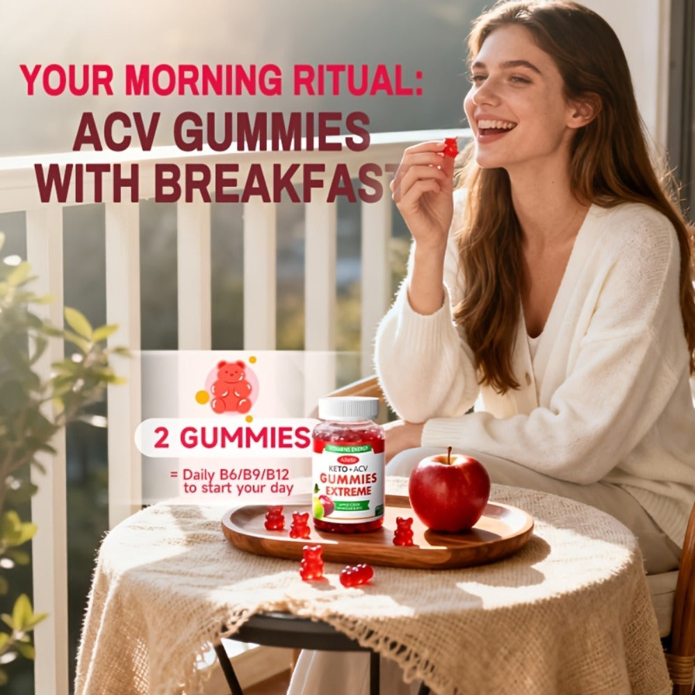[KETO+ACV]AHETE Apple Cider Vinegar Gummies- Made with Beet Juice, Combined with Vitamin B12, Vegan Formula, Supports Gentle Digestion And Antioxidant Effects. 60pcs Per Bottle, Sufficient for One Month's Supply.
