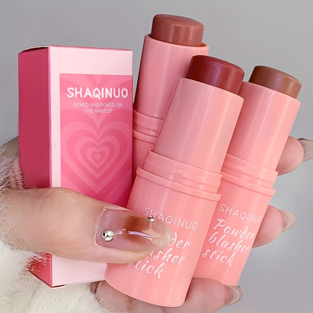 Blush Stick Set — 3-Piece Multifunctional Cream Blusher | Matte & Brightening Formula | Natural Everyday Makeup | Travel-Friendly Compact Design