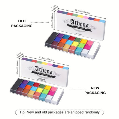 Face Body Paint Palette 20 Colors Oil-Based - Halloween SFX Makeup Kit Black White Flash Tattoo Cosplay Festival Stage Artist Full Size 168g
