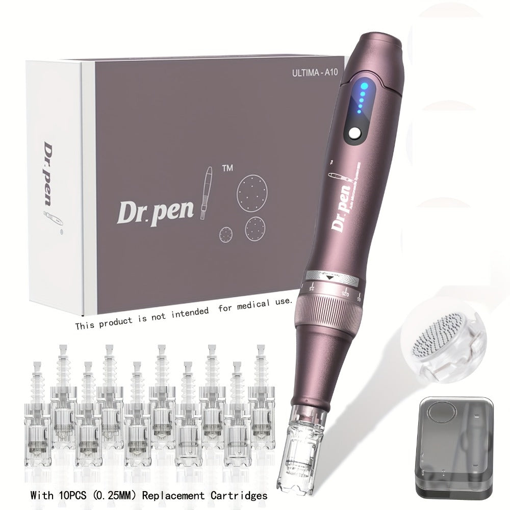 Dr.pen A10 Pen - Nursing Tool Kit, Includes 10 X 0.25mm Replacement Cartridges