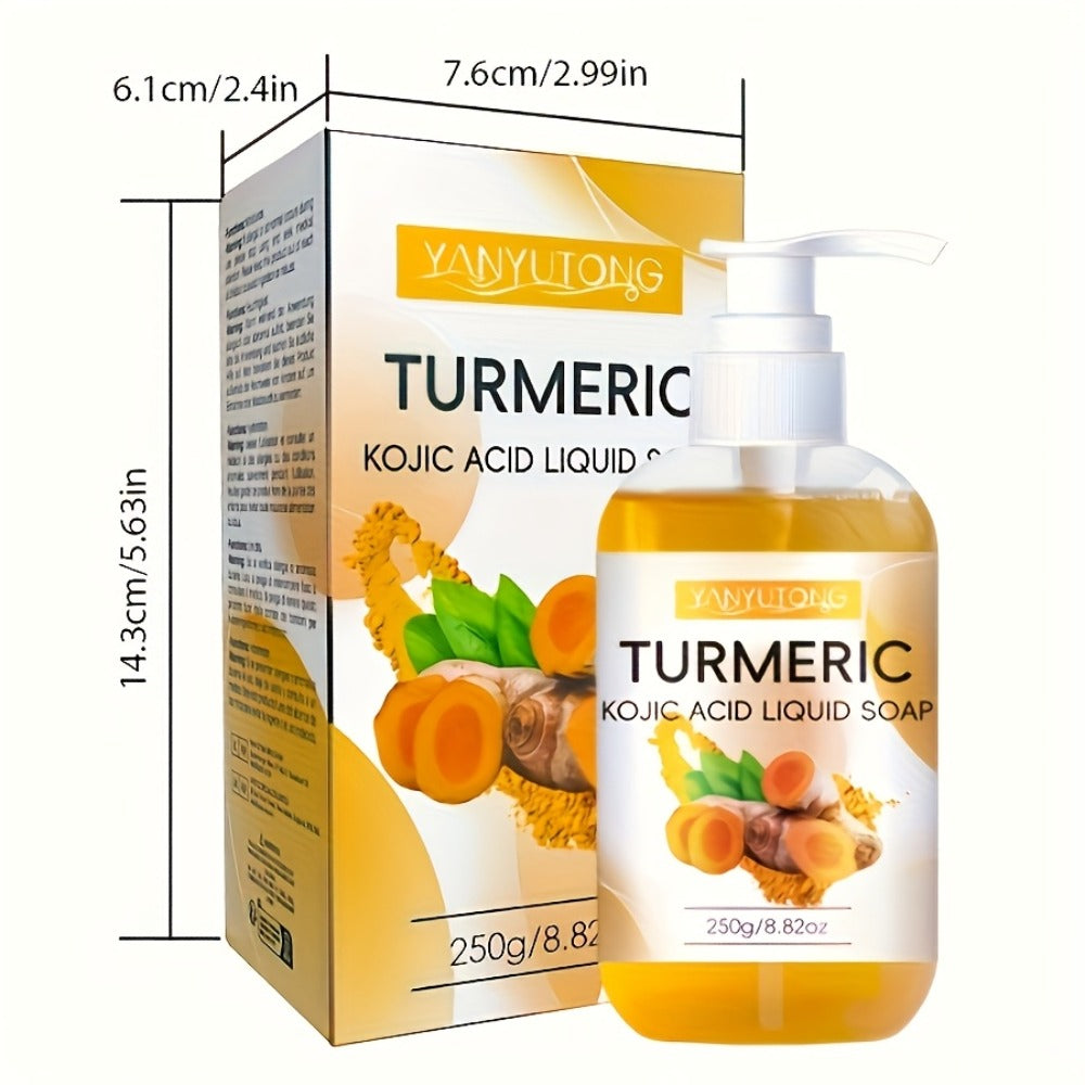 250g Turmeric Acid Liquid Soap, Moisturizing The Skin, Long-lasting Fragrance, Rich Foam, Fresh Scent, Gentle And Non-irritating To The Skin, Deeply Cleansing The Body To Smooth The Skin