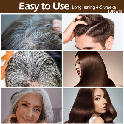 Hair Dye Shampoo 3-in-1 — RILSIC Instant Gray Coverage, Plant Squalene Natural Formula, 100% Grey Hair Color for Women & Men, 16.91oz