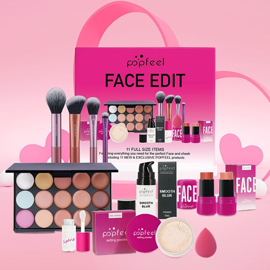 [Perfect Gift Valentine's Day] Makeup Set Gift Box, Eye Shadow Palette, Blush And Foundation, Long-Lasting Waterproof And Non-Easy to Makeup, Cosmetic Tool Set, Long-Lasting Beauty Solution, Outdoor Essential Cosmetic Gift Box, Perfect Gift Valentine's Da