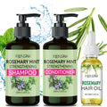 Rosemary Hair Care 3pcs Set - Rosemary Mint Shampoo Rosemary Mint Conditioner Rosemary Fragrance Essential Oil - Contains Rosemary Extract, Which Is Intensely Fragranced, Moisturizes Hair, Cares for Hair Roots, Unisex, Hair Care Set, Hair Care Essentials,
