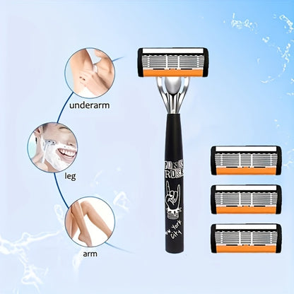 Safety Razor Kit - 2 Handles & 72 Replacement Blades - Double Edge Classic Wet Shaving Razor with Non-Slip Grip for Clean Close Shave - Men's Grooming Shaving Set for Face & Body