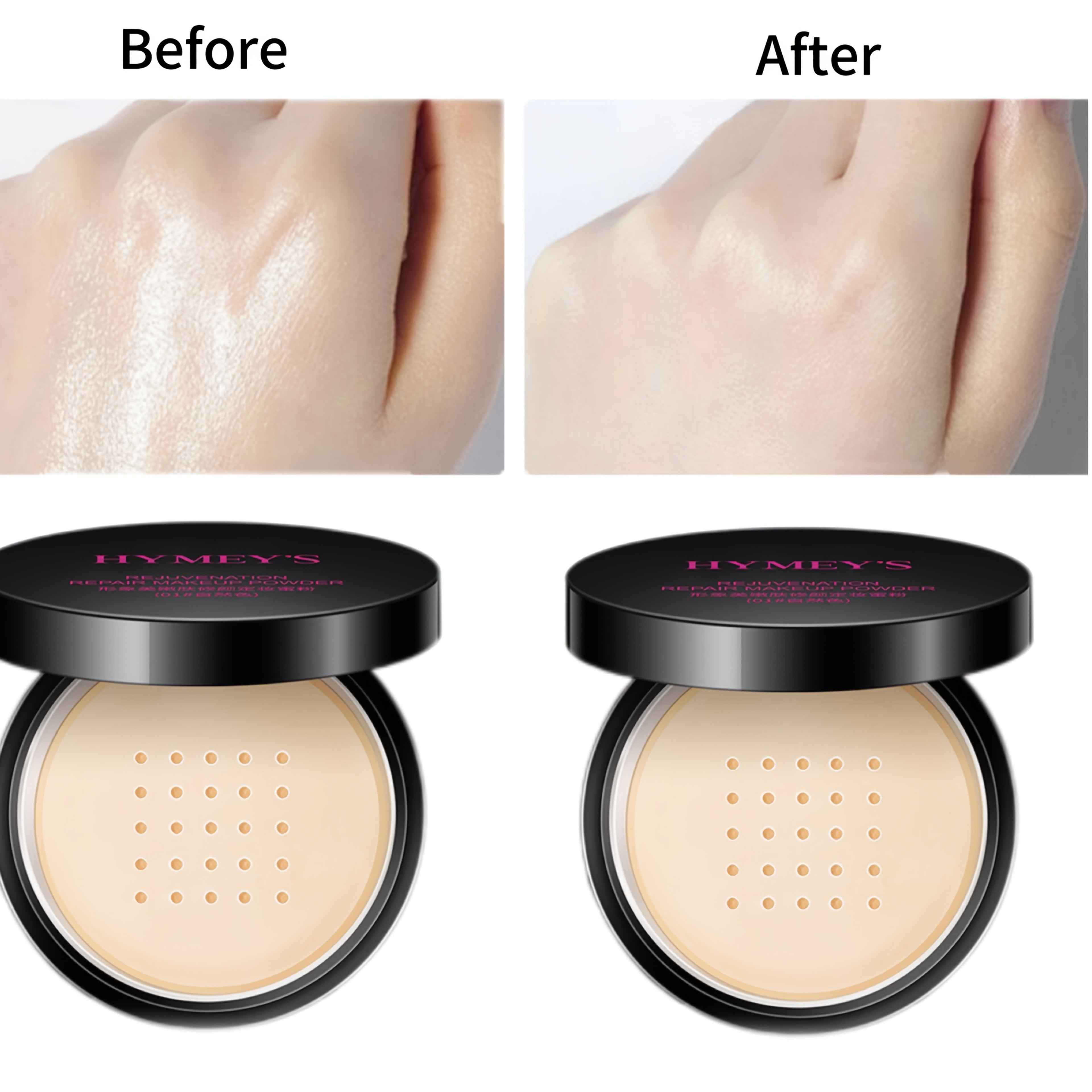 Set of BB Cream Foundation And Luxury Setting Powder (Comes with Brush And Powder Puff) That Is Waterproof And Long-Lasting, Offers a Matte End, Moisturizes, Controls Oil, Has a Smooth Formula