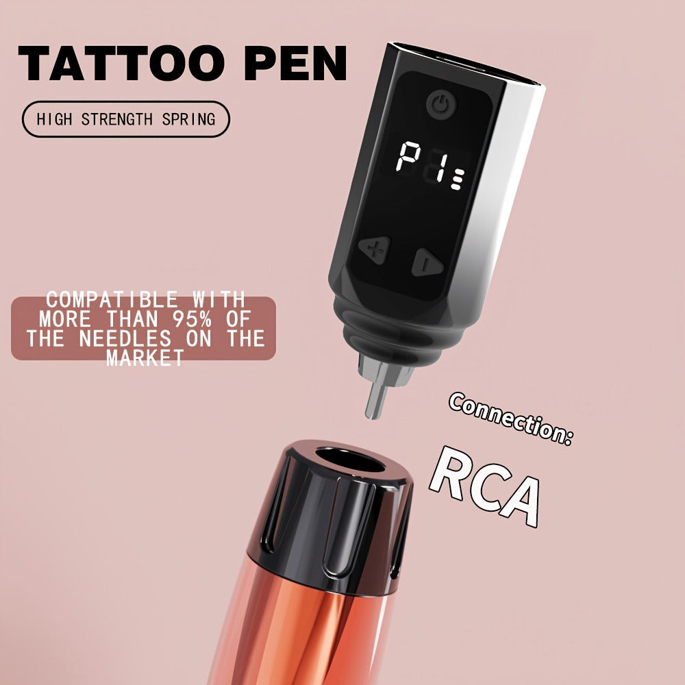 Tattoo Pen Set, Wireless Tattoo Machine Set, Tattoo Gun Set with Tattoo Power Supply, 10 Tattoo Needles, And 8 Bottles Of Tattoo Ink, Complete Tattoo Set Suitable for Beginners And Tattoo Masters