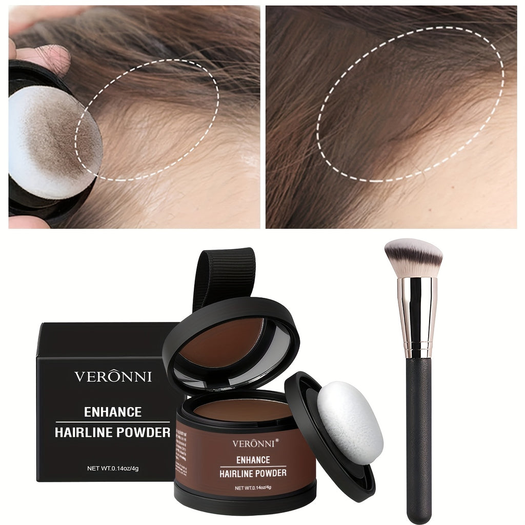 Hairline Shadow Powder Kit with Brush, Instantly Conceal Hairline And Hair Root, Waterproof Hairline Powder Filler for Natural Look