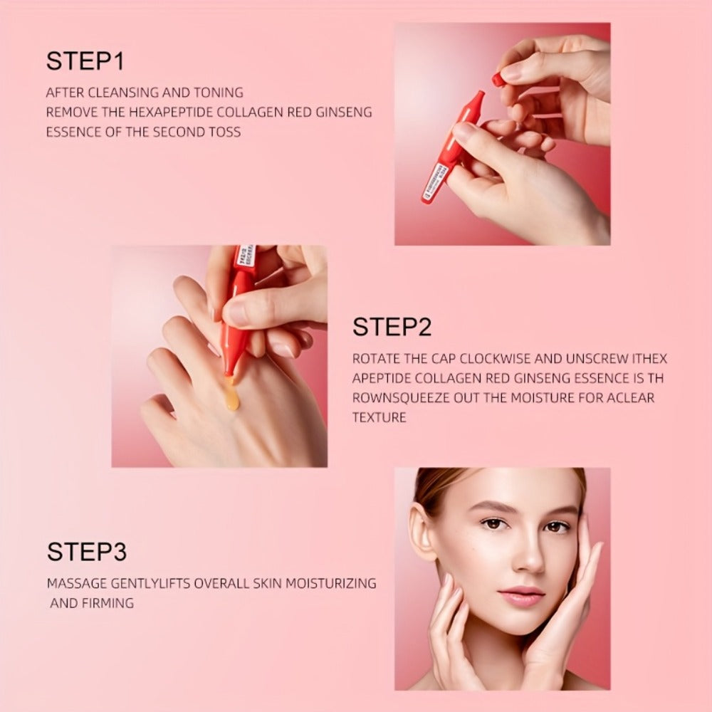 Mercilen 6-Peptide Collagen Red Ginseng Serum*30, Contains Hyaluronic Acid, Ceramide, Plant Squalane to Moisturize And Brighten Light Beige, Makes Light Beige Look YoungerTravel Portable Packaging,, Facial Hydration, Fastabsorbing Formula, Nongreasy Textu