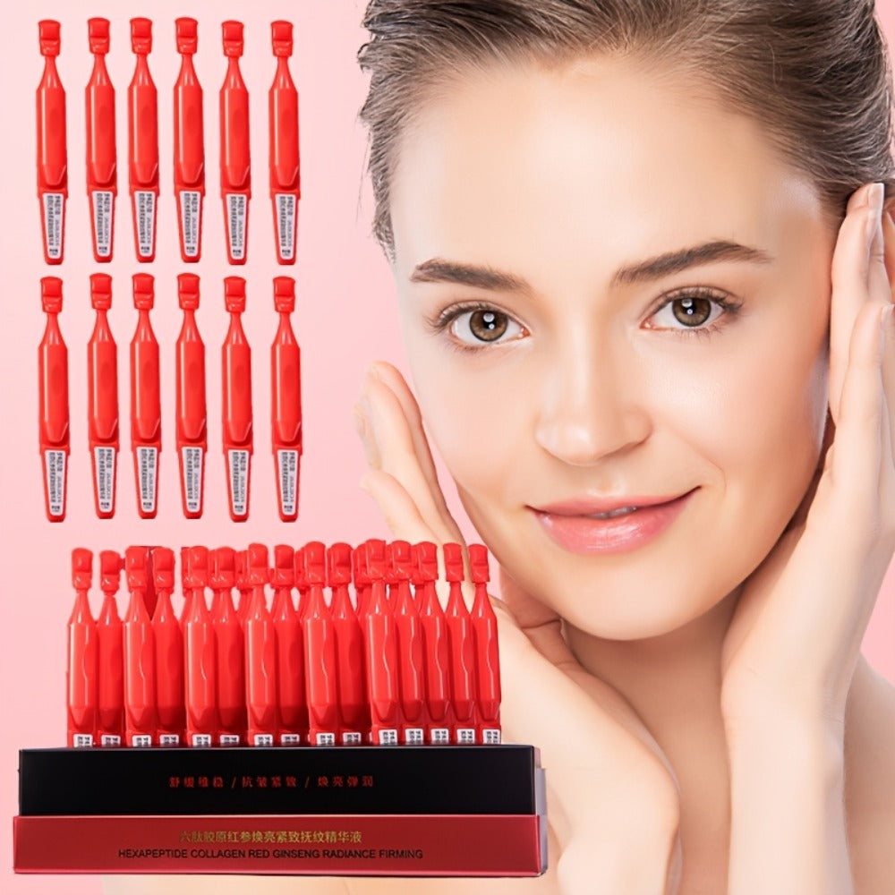 Mercilen 6-Peptide Collagen Red Ginseng Serum*30, Contains Hyaluronic Acid, Ceramide, Plant Squalane to Moisturize And Brighten Light Beige, Makes Light Beige Look YoungerTravel Portable Packaging,, Facial Hydration, Fastabsorbing Formula, Nongreasy Textu