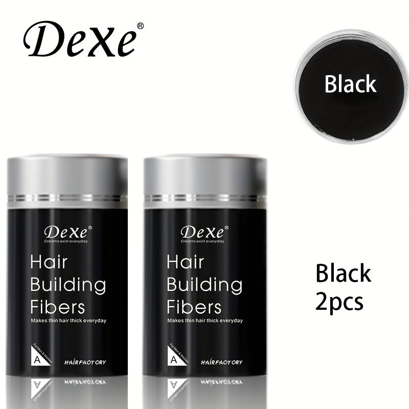 2pcs DeXe Hair Fiber Powder 22g, Natural Fine, 1 Second Adhesive, for Travel, Business, Men, Women, Unisex Adult, Normal Hair Style