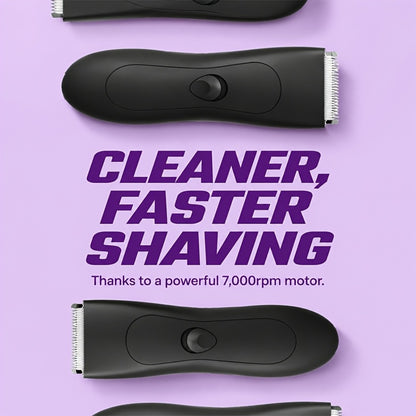 Body Hair Trimmer for Men IPX6 Waterproof Electric Groin Trimmer with Replaceable Ceramic Blade - Full Body Groomer for Chest Underarm Back Hair Shaver Grooming Kit Black Purple