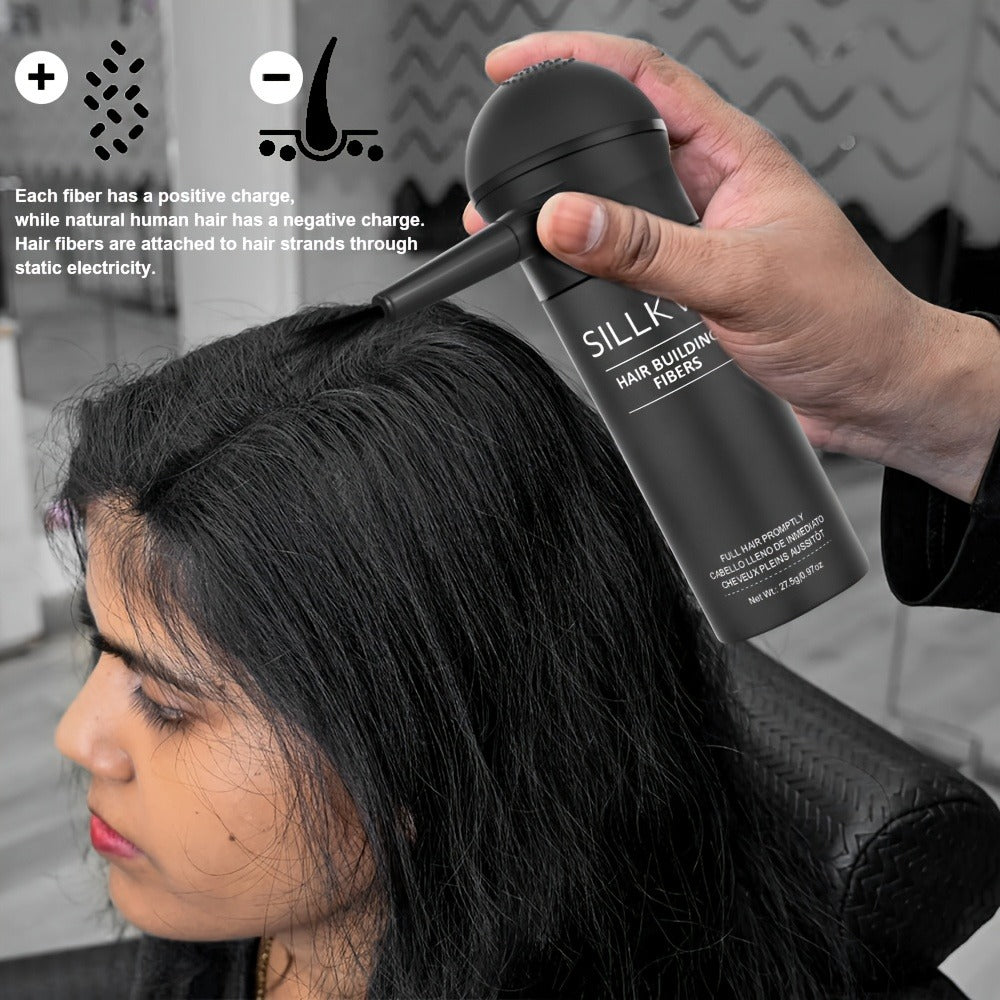 SILLKVA Hair Fiber Spray Applicator Kit - Precision Application For Instant Fullness, Natural Looking Coverage, 0.97oz