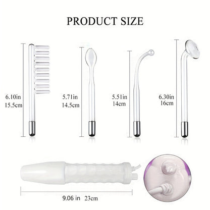 High Frequency Facial Massager 4-in-1 Skin Care Stick Portable Home Use Anti-Aging Acne Treatment Skin Tightening Rejuvenation Beauty Device for Women