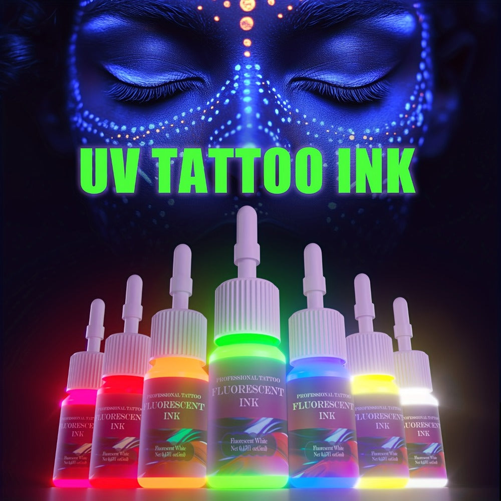 8pcs Fluorescent Color Body Painting Ink | 0.17oz DMTATTOO Full Color Body Painting Ink for Tattoos
