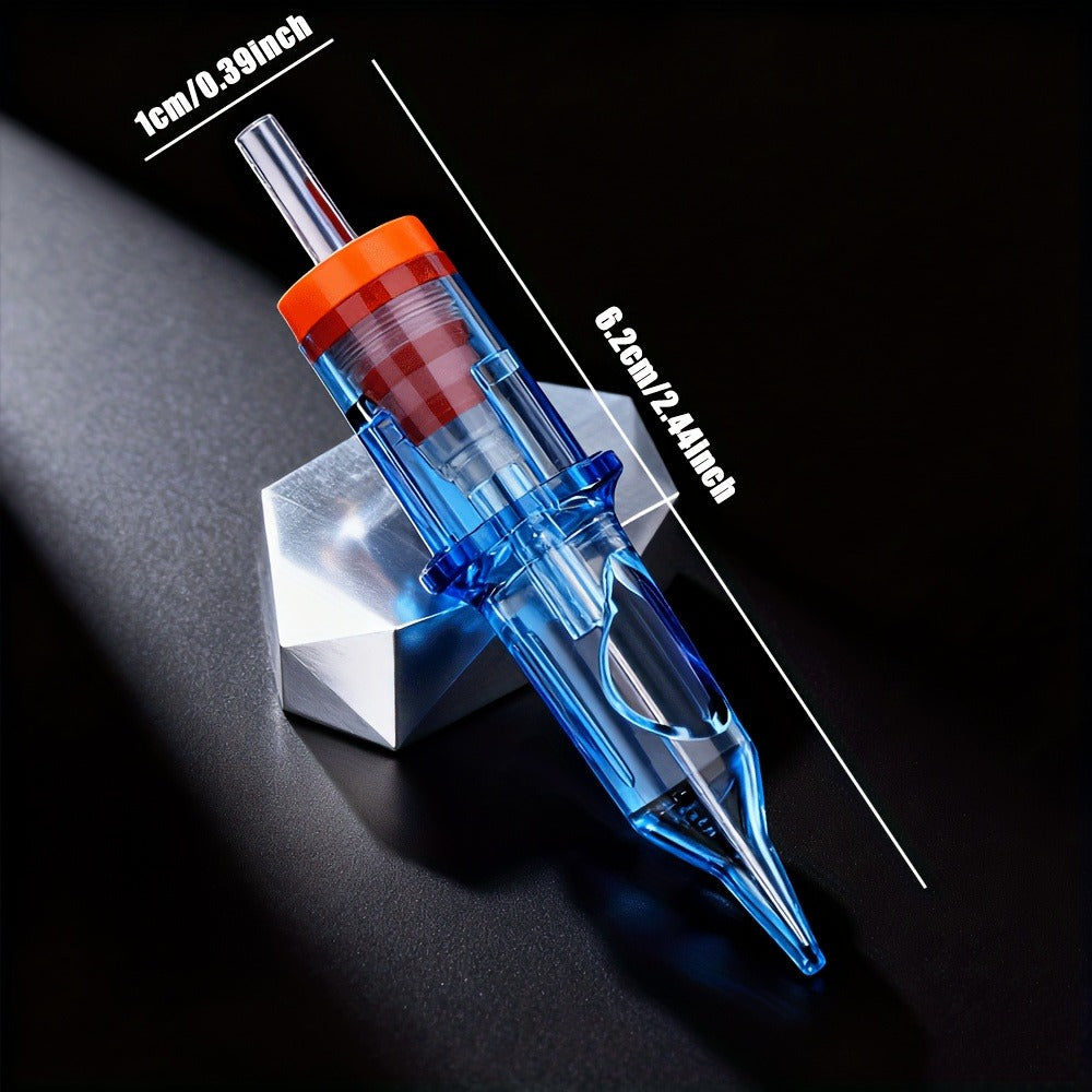 Tattoo Cartridge Needles 50PCS Blue Whale Round Shader Mixed Size Sealed Disposable Cartridge Needle Set for Tattoo Machine Pen Compatible with All Rotary Tattoo Machines Artists & Beginners